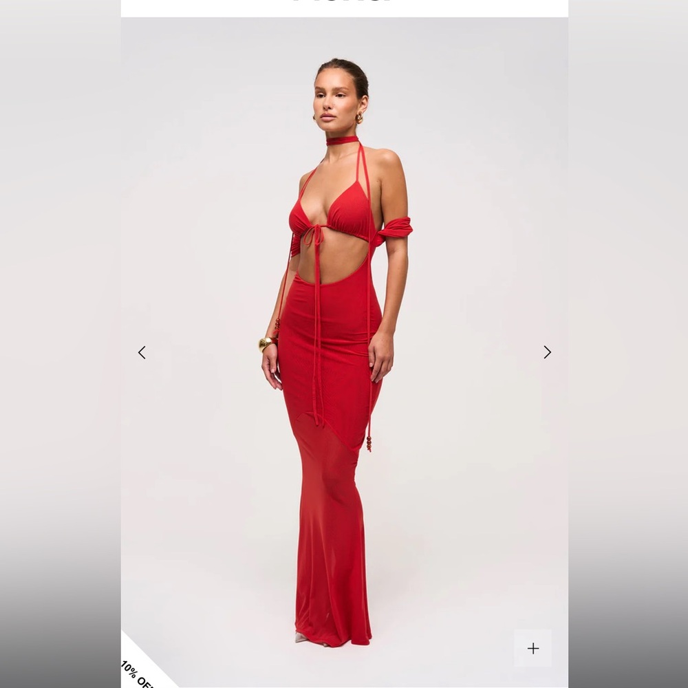 Red elegant evening dress